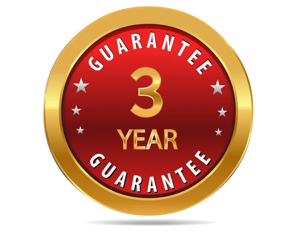 3 year guarantee sign — Stock Vector