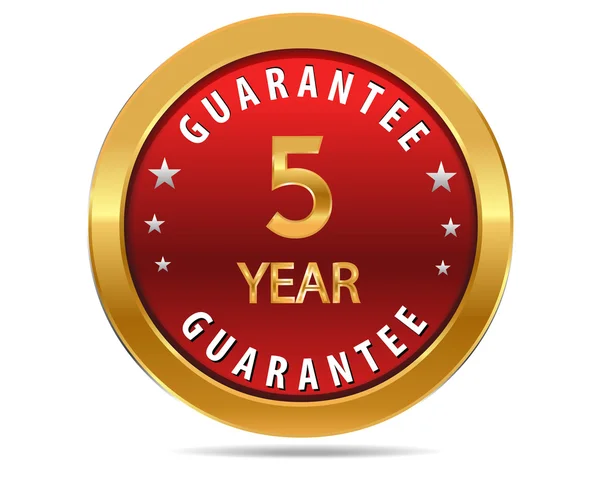 5 year guarantee sign — Stock Vector