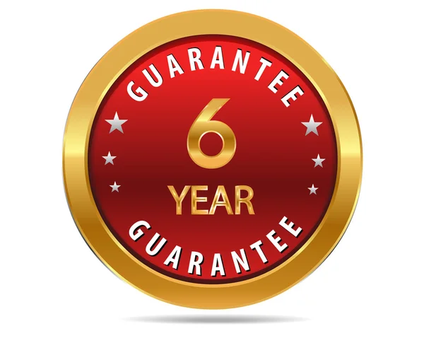 6 year guarantee sign — Stock Vector
