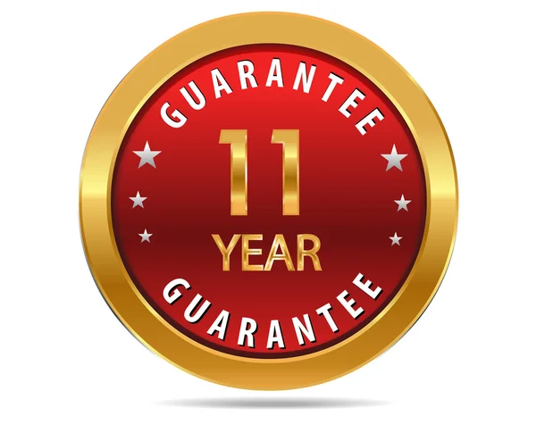 11 year guarantee sign — Stock Vector