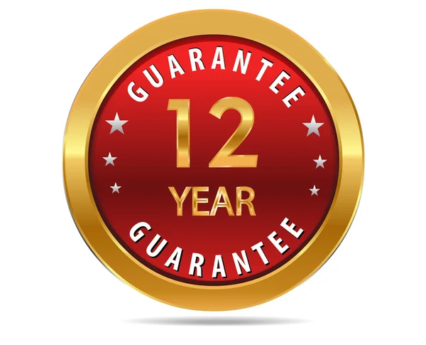 12 year guarantee sign — Stock Vector