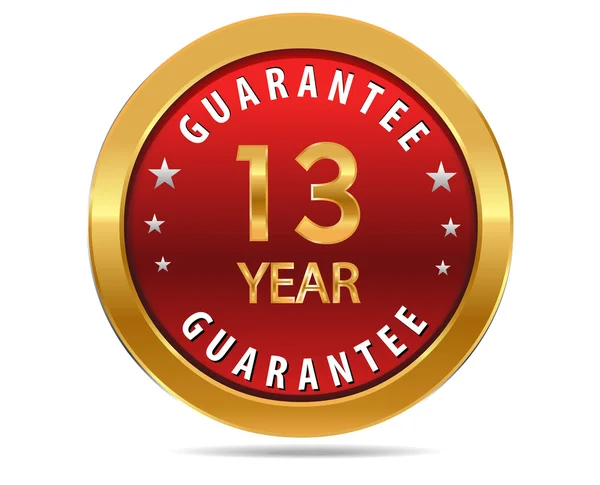 13 year guarantee sign — Stock Vector