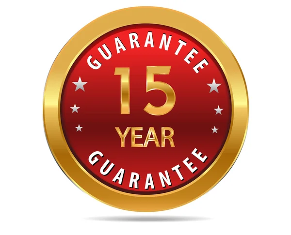15 anos sinal de garantia — Vetor de Stock