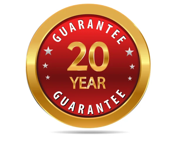 20 year guarantee sign — Stock Vector