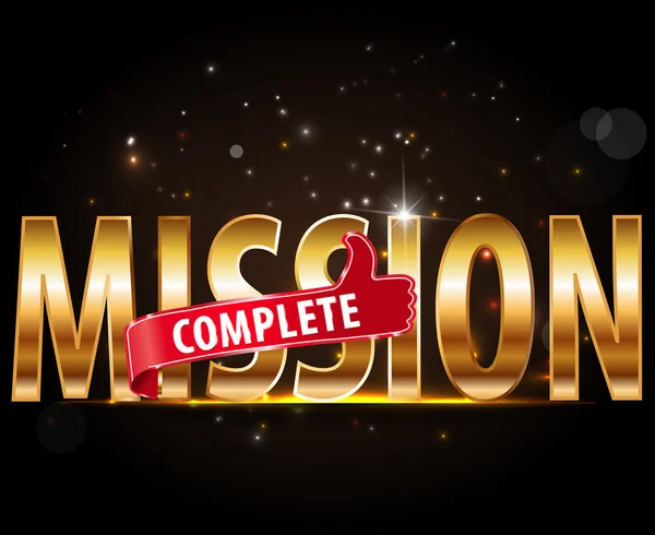 Mission complete text — Stock Vector