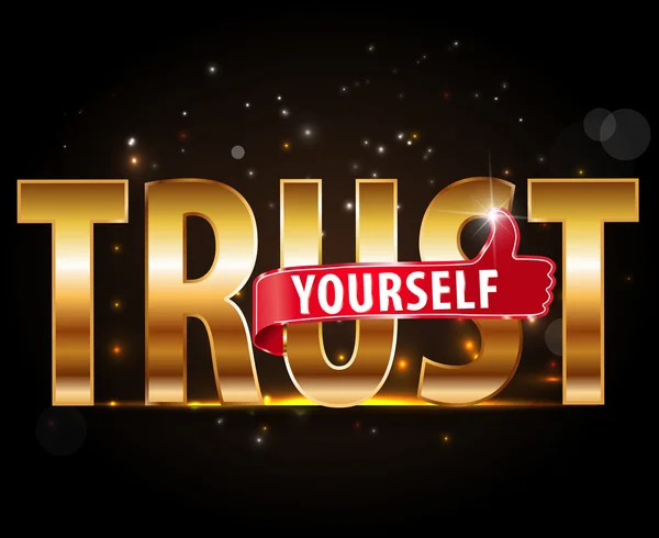 Typographie lettrage Word TRUST YOURSELF — Image vectorielle