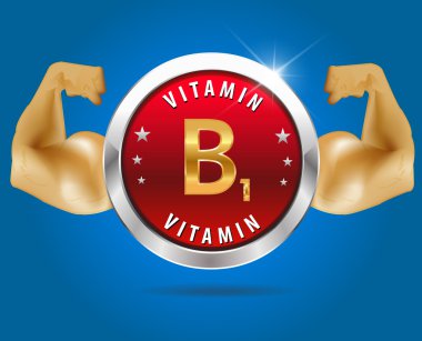 B1 vitamini etiket gümüş rozet
