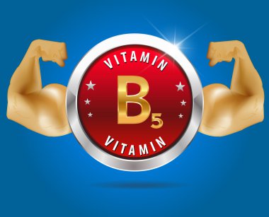 Vitamin B5 etiket gümüş rozet