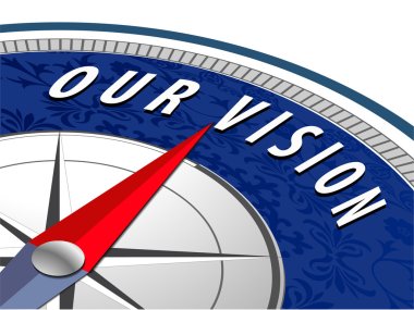 Our vision concept with compass clipart