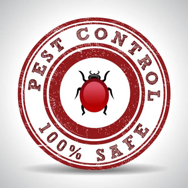 Pest control 100 safe grunge rubber stamp — Stock Vector