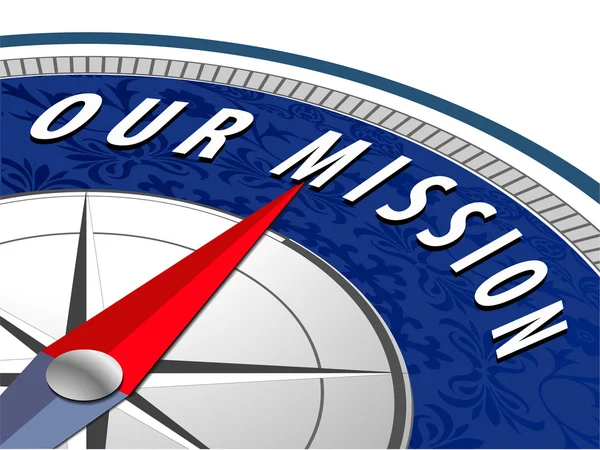 Unser Missionskonzept mit Kompass — Stockvektor