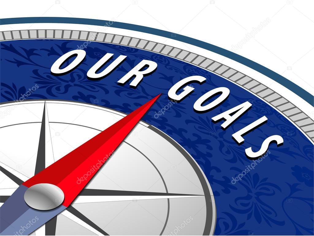 Our goals concept with compass,