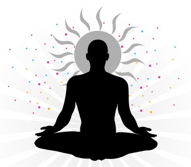 Dünya Yoga gün vektör çizim, beyaz arka plan - vektör eps10