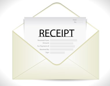 Vector envelope with receipt bill icon - eps10