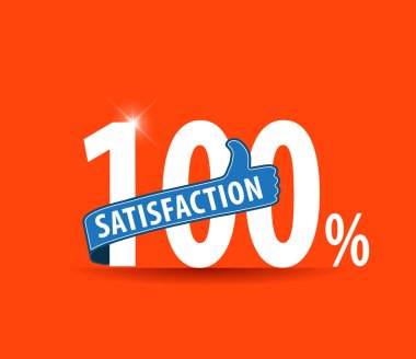 100% Customer satisfaction guaranteed typographic label - vector eps10