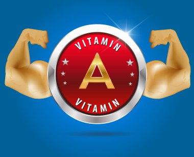 Vektör vitaminler rozetleri için senin Infographic renkli kümesi. vektör - eps10