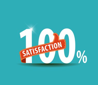 100% Customer satisfaction guaranteed typographic label - vector eps10