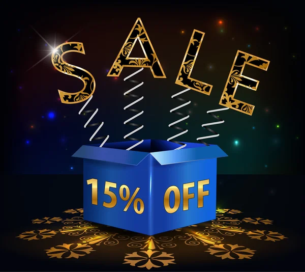 15 % off, 15 vente discount vente chaude avec offre spéciale ressort et boîte - vecteur EPS10 — Image vectorielle