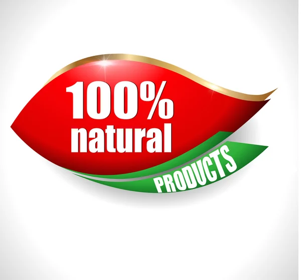 Text 100% Natural product icon isolated on white background. Vector. — Stockový vektor