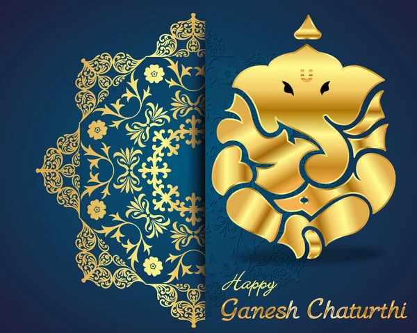 Ganesha deus indiano, feliz ganesh chaturthi card- vetor eps10 —  Vetores de Stock
