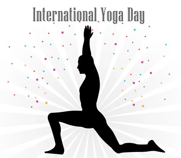 Wereld Yoga dag vectorillustratie, witte achtergrond - vector eps10 — Stockvector