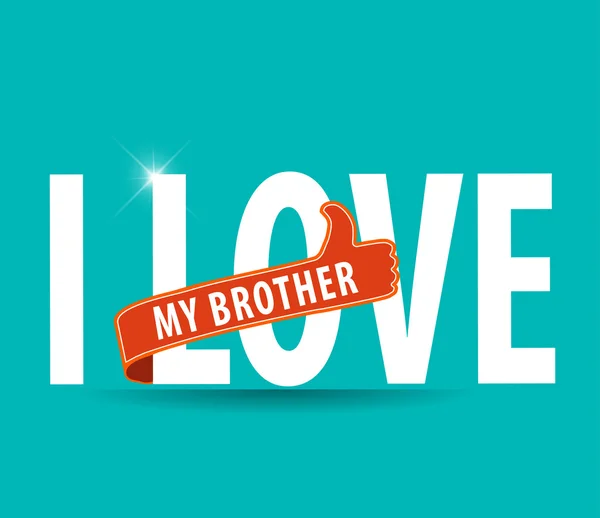 I love my brother flat colors typography graphic design - vector eps10 — Stock Vector