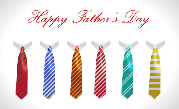 happy fathers day, greeting card with coat and necktie set - vector illustration eps10