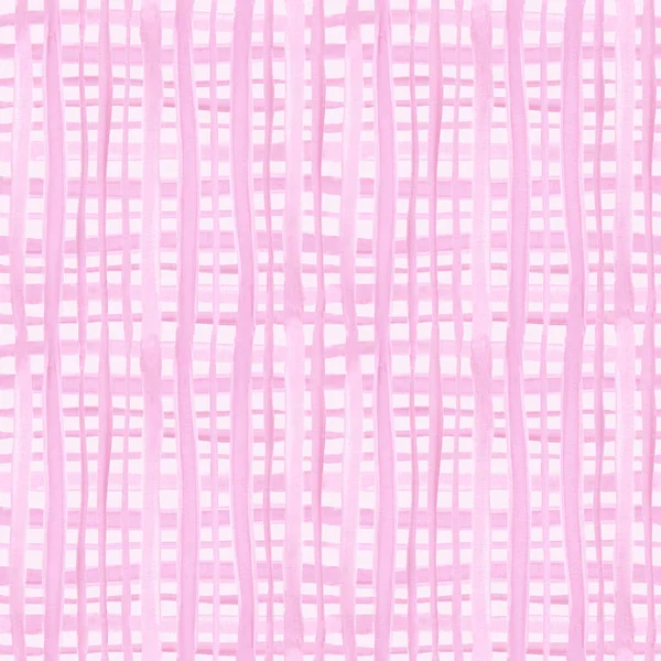 Aquarellmuster in rosa Karo, gestreift. Hintergrund aus Tischdecke, Textilien, Einband für Notizbuch, Packschachtel. — Stockfoto