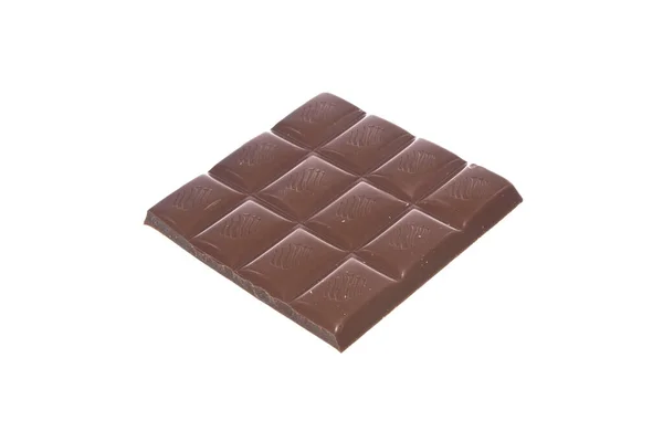 Chocolate Preto Isolado Fundo Branco — Fotografia de Stock