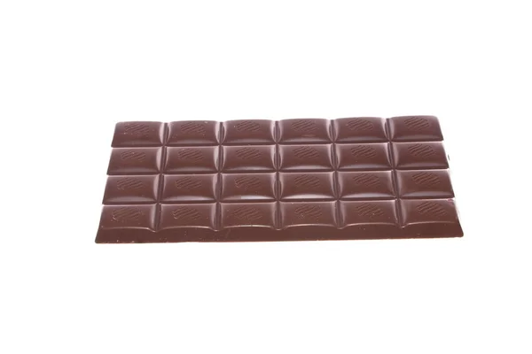 Chocolate Preto Isolado Fundo Branco — Fotografia de Stock