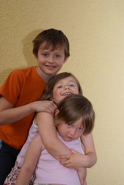 Kids face Boy Girls sibling — Stock Photo, Image