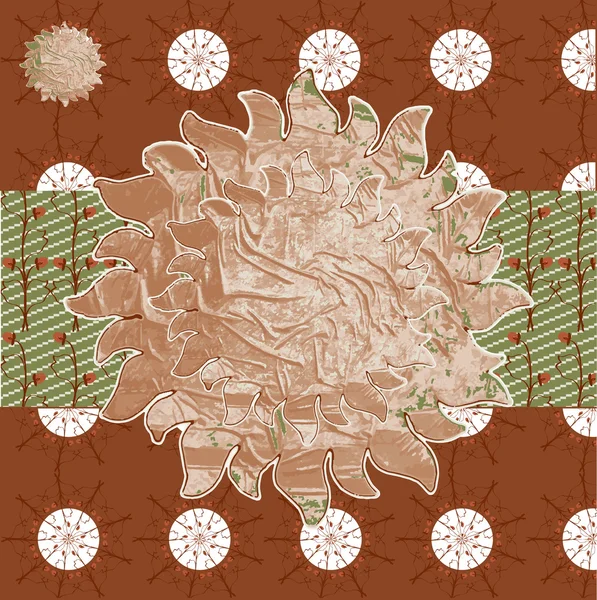 Collage achtergrond beelden van verschillende bruin plant natuurlijke patte — Stockvector