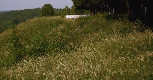 Μια Πλατφόρμα Θέασης Θέα Ποτάμι Και Τις Λίμνες Μια Καλοκαιρινή — Αρχείο Βίντεο