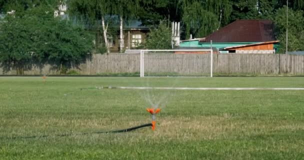 Sulama Çimleri Bahçe Sebze Bahçesi Futbol Sahası Otomatik Fıskiye Sulama — Stok video