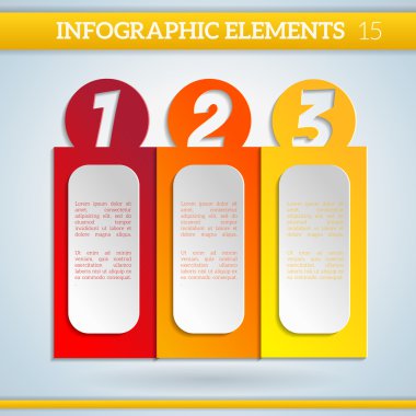 kağıt parlak Infographic renkli düzeni adımları elemanları ile. 