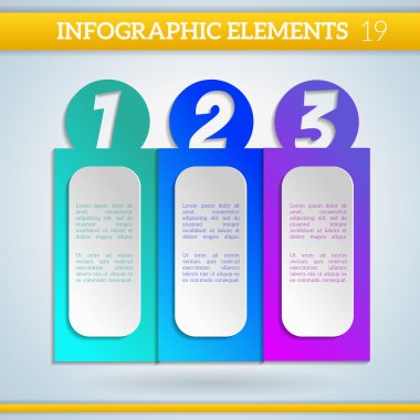 Kağıt Infographic renkli düzeni adımları elemanları ile. 