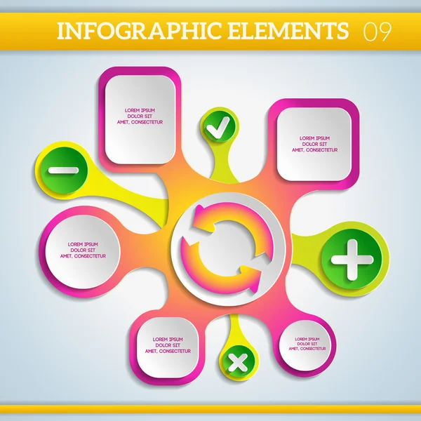 Πολύχρωμο χαρτί infographics στοιχεία για το σχεδιασμό. — Διανυσματικό Αρχείο