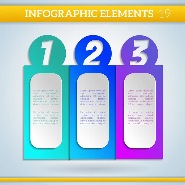 Paperi Infografinen värikäs järjestelmä vaiheet elementtejä . — vektorikuva