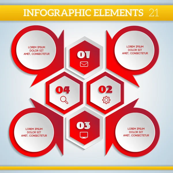 Γεωμετρική χαρτί infographic καθεστώς με βήματα στοιχεία. — Διανυσματικό Αρχείο