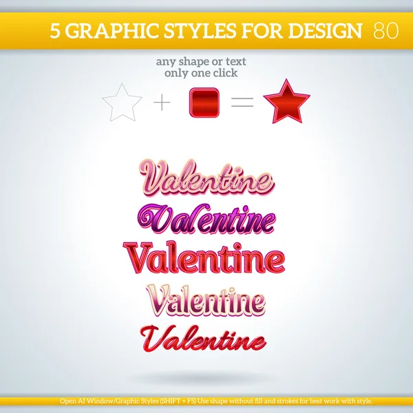 Valentine Graphic Styles — Stock Vector