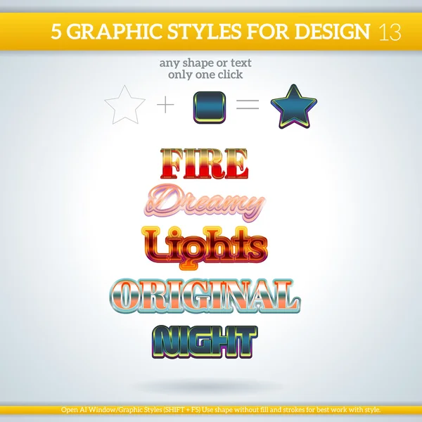 Styles graphiques ensemble — Image vectorielle