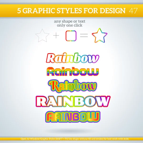 Rainbow Graphic Styles — Stock Vector