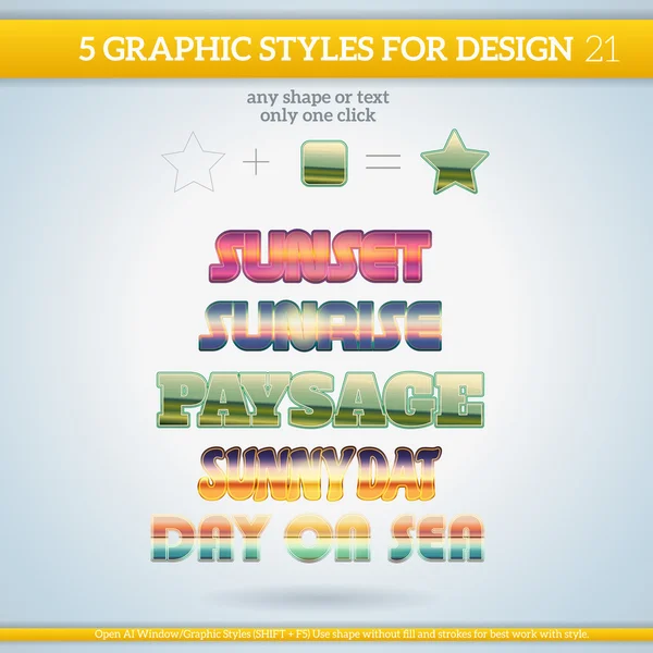 Graphic Styles set — Stock Vector