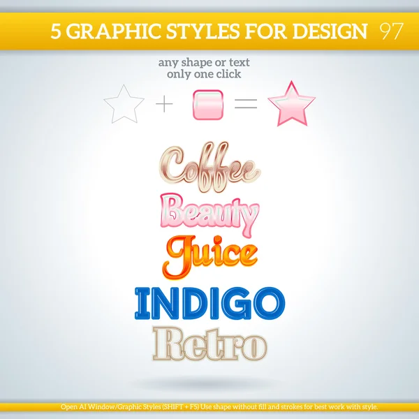 Various Graphic Styles — Stock Vector