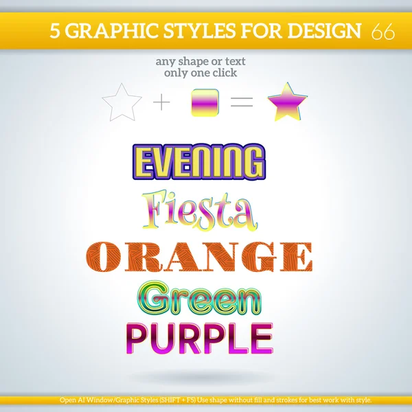 Set of Graphic Styles — Stock Vector