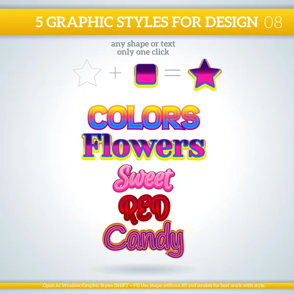 Graphic Styles set — Stock Vector