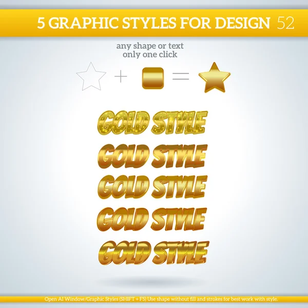 Goldgrafische Stile — Stockvektor