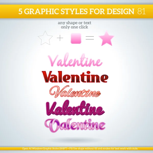Valentine Graphic Styles — Stock Vector