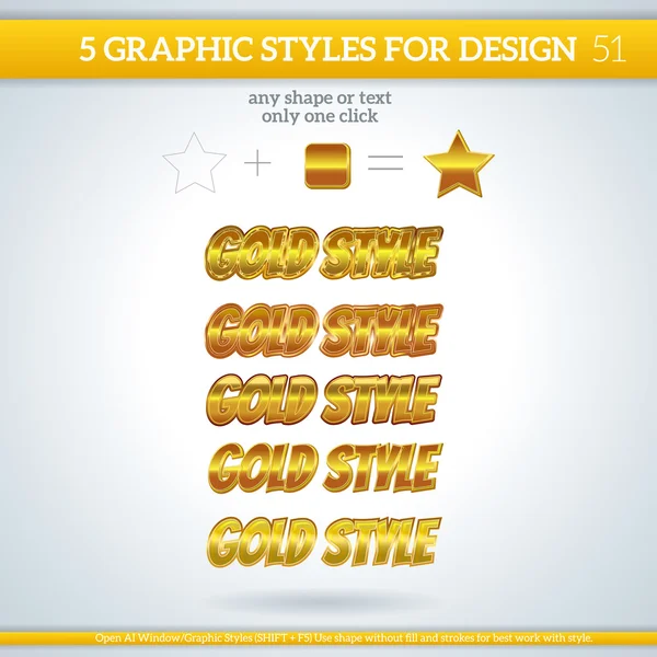 Gold Graphic Styles — Stock Vector