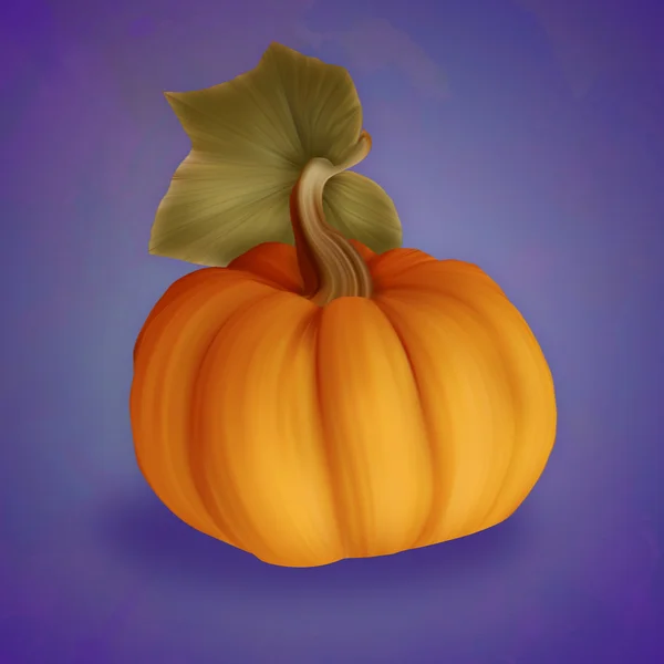 Outono Ilustração da abóbora laranja engraçada em indigo backdr — Fotografia de Stock